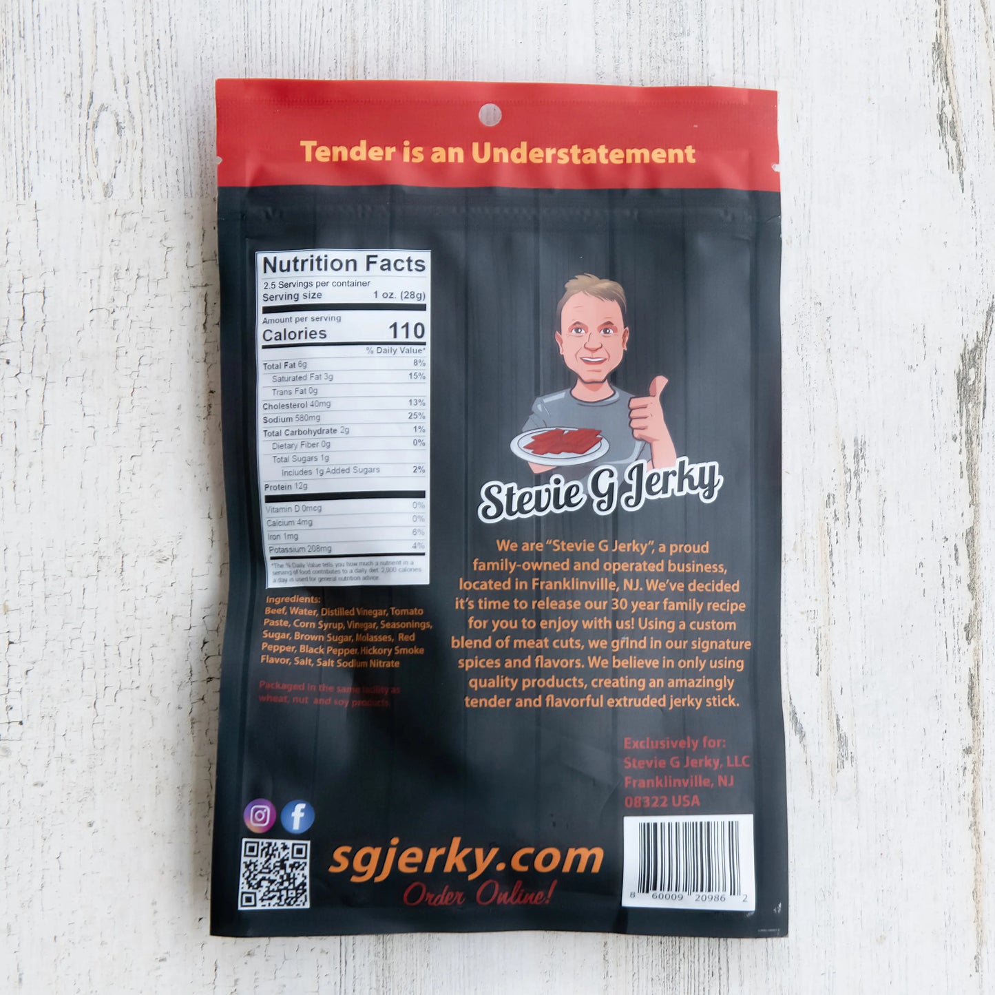 Spicy Original Beef Jerky Flats Stevie G Jerky
