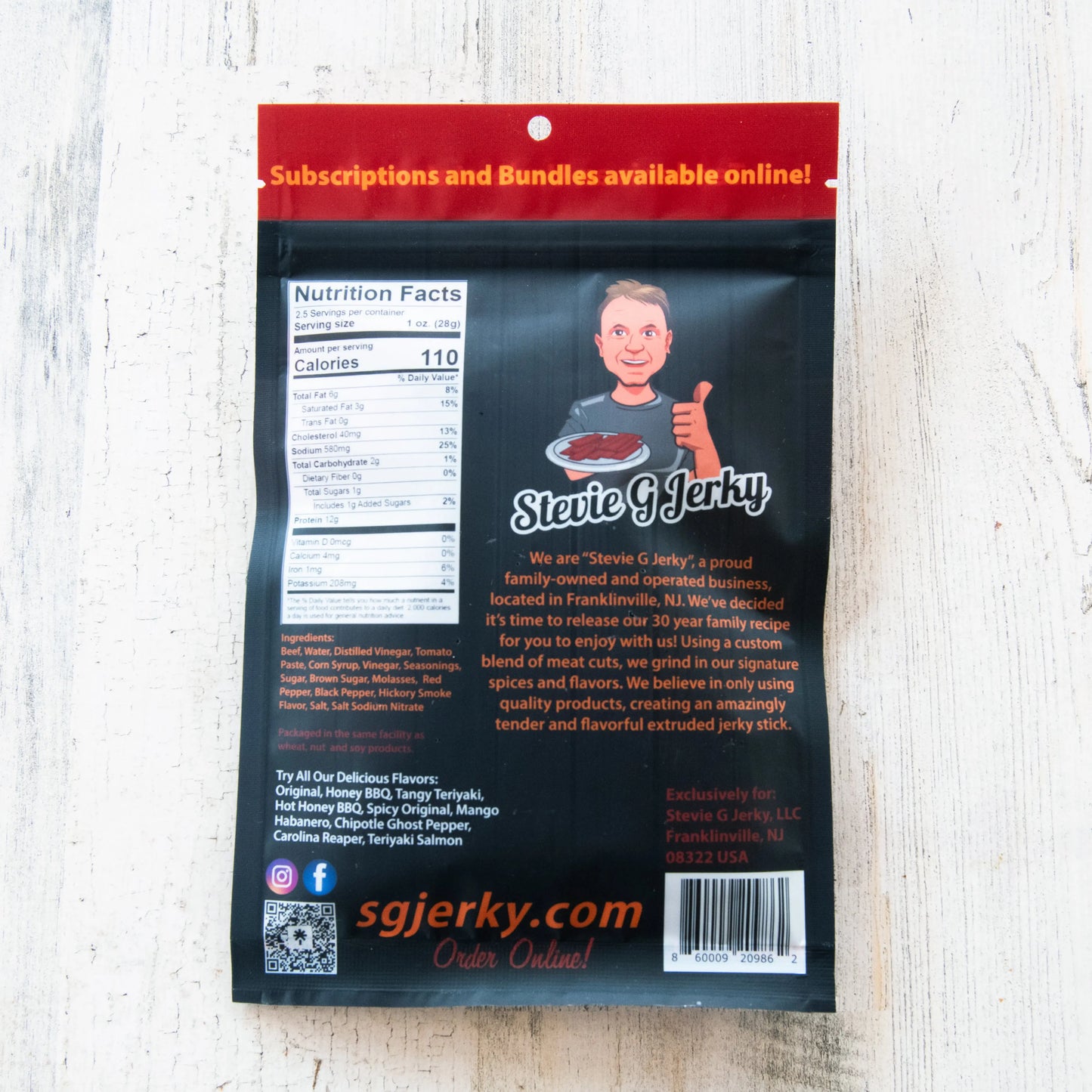 Spicy Original Beef Jerky Flats Stevie G Jerky