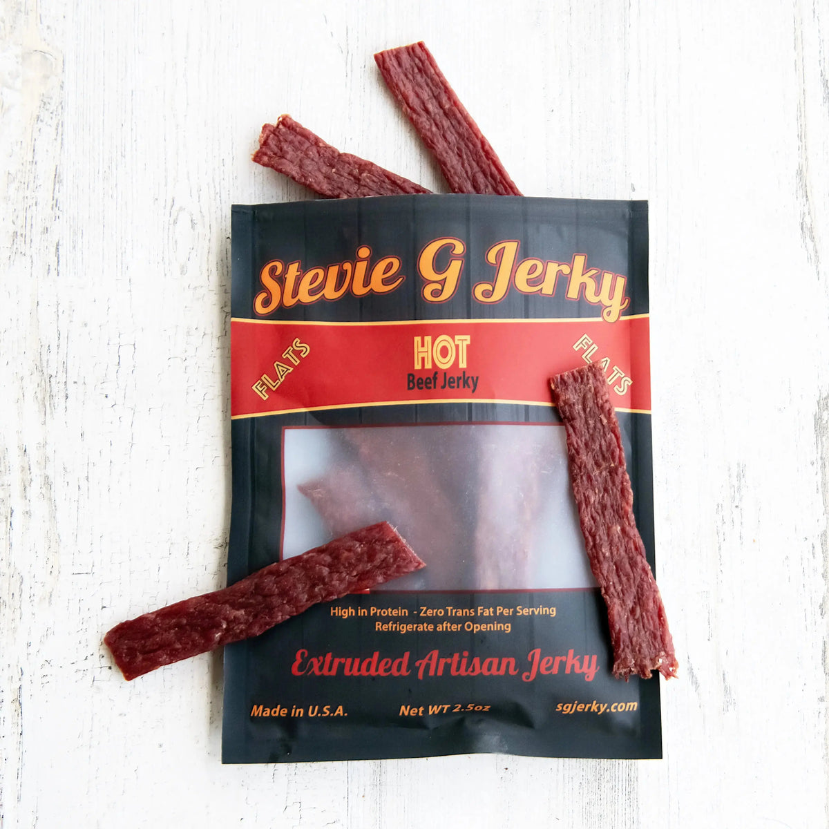 Hot Beef Jerky Flats.