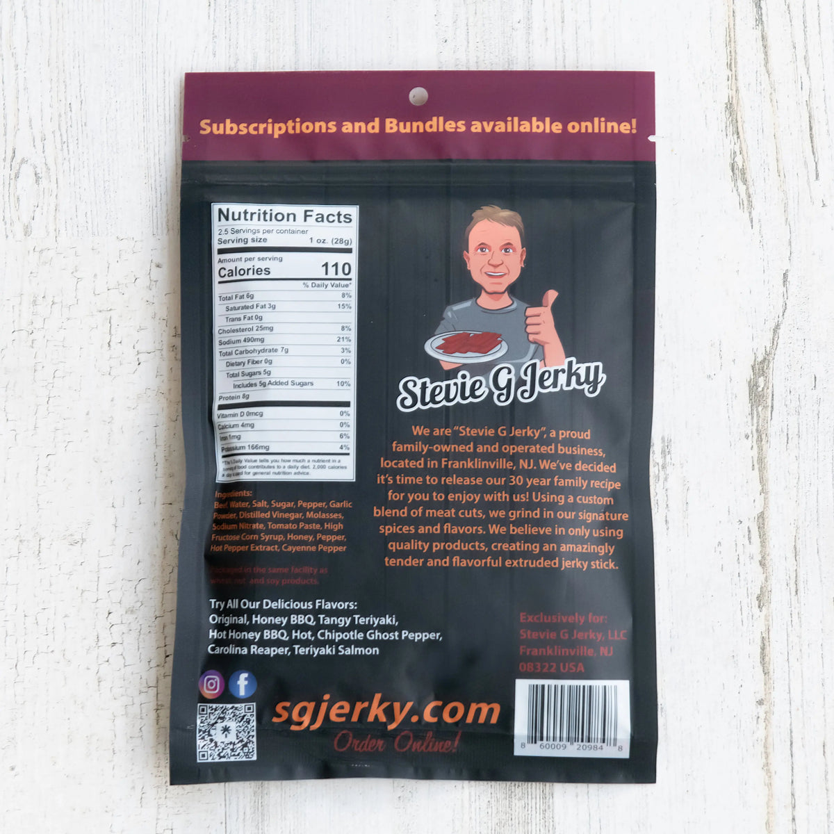Hot-Honey BBQ Beef Jerky Flats.