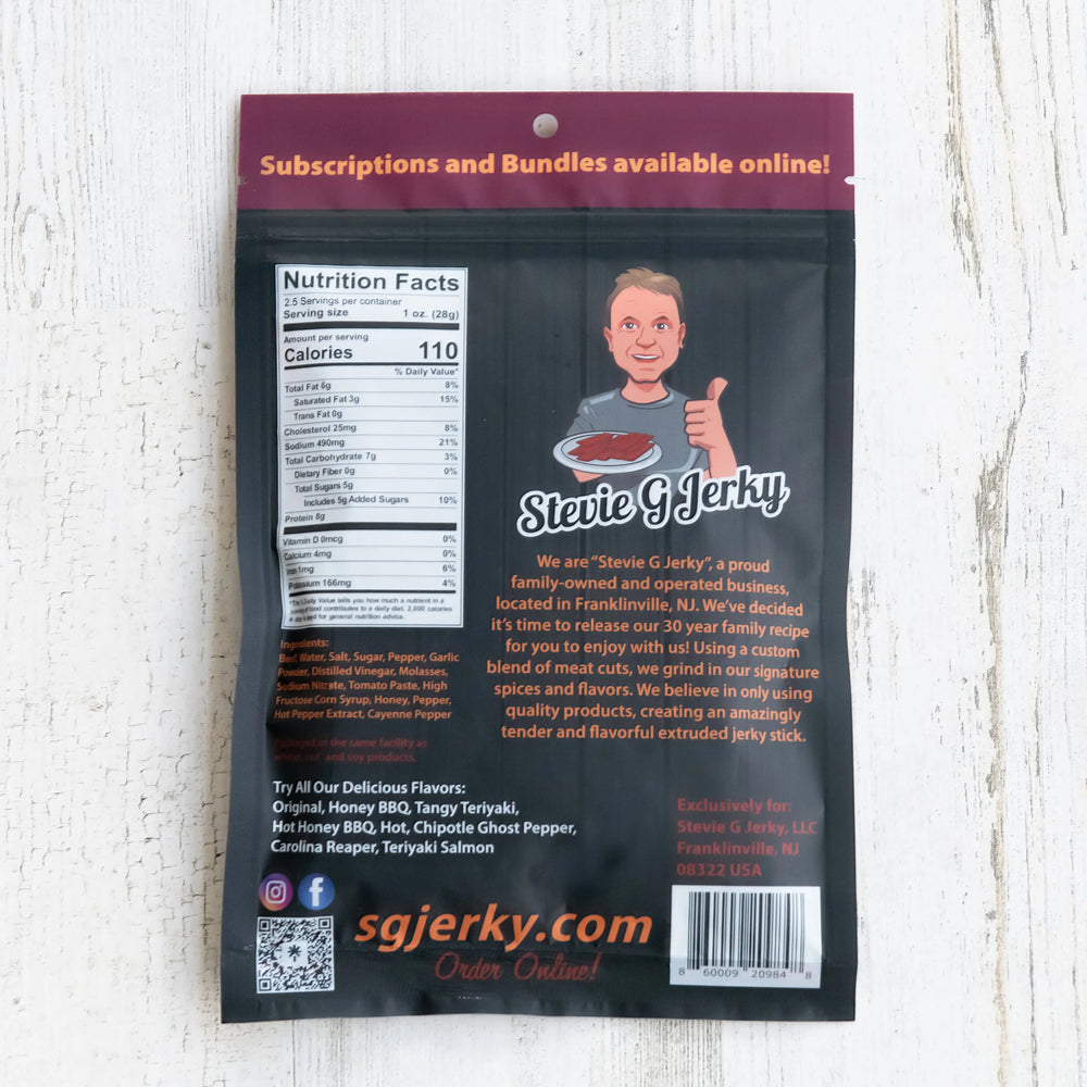 Hot-Honey BBQ Beef Jerky Flats.