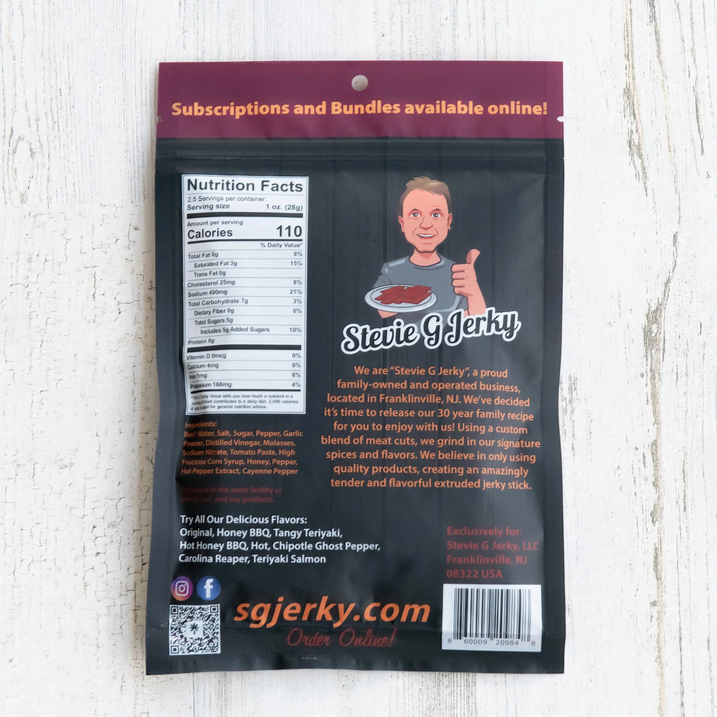 Hot-Honey BBQ Beef Jerky Flats Stevie G Jerky