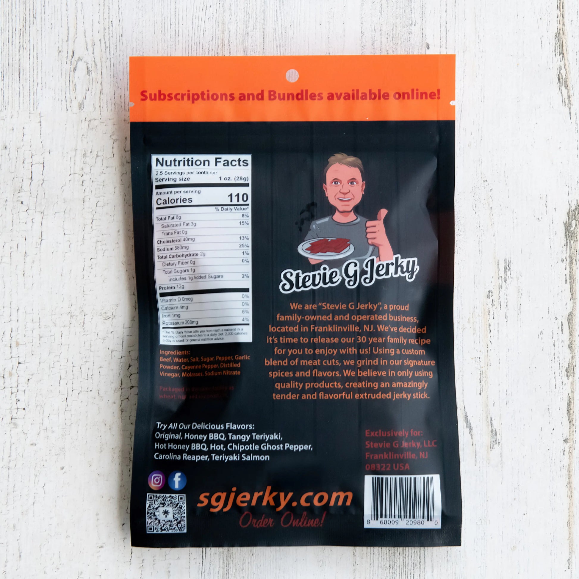 Original Beef Jerky Flats Stevie G Jerky