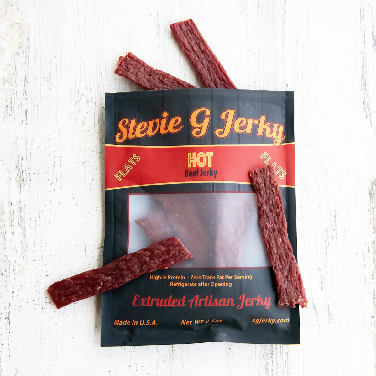 Spicy Original Beef Jerky Flats Stevie G Jerky