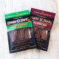 Sweet Heat 4-Pack: Hot Honey BBQ and Mango Habanero beef jerky bags