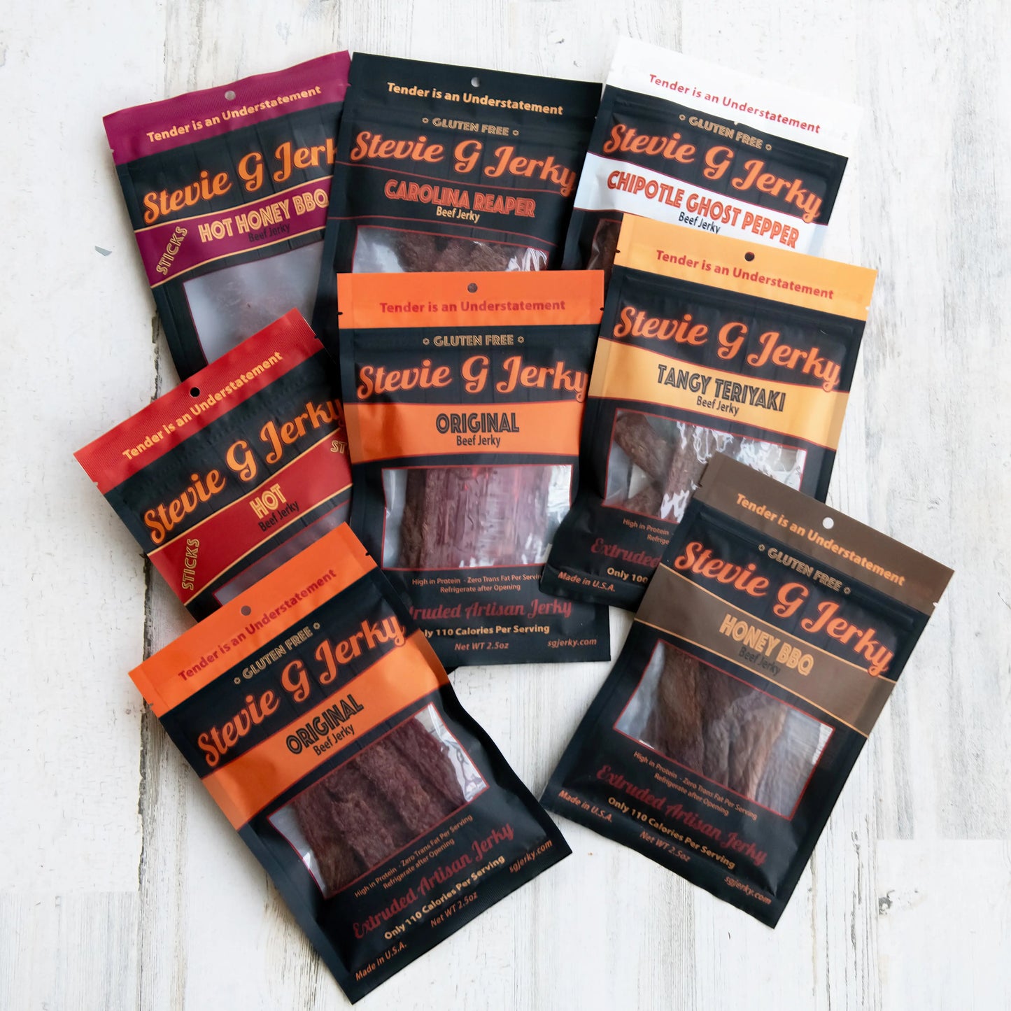 The 8-Pack Beef Jerky Pack Bundle Stevie G Jerky