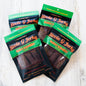 Four bags of Stevie G Mango Habanero beef jerky