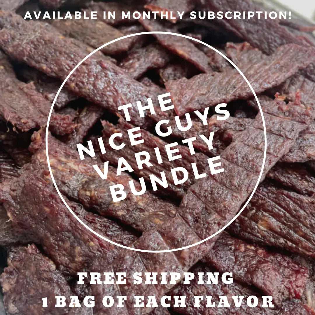 The Variety Beef Jerky Bundle Package displayed