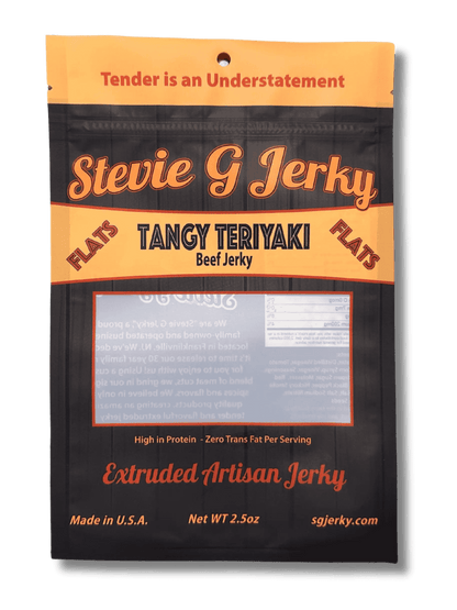 Tangy teriyaki flavor from Steve G's beef jerky