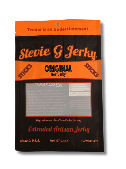 Steve G's original flavor beef jerky - 2.5 oz, different angle